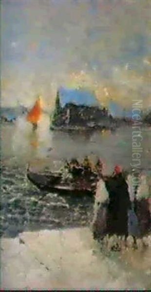 Chioggia Oil Painting by Mose di Giosue Bianchi