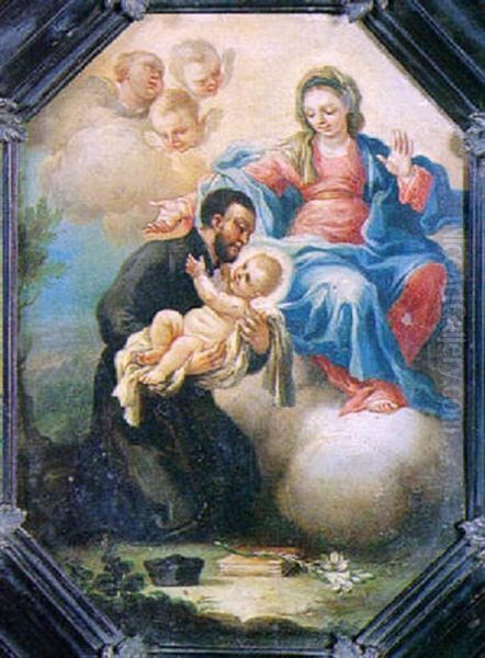 Apparition De La Vierge A L'enfant A Saint Janvier Oil Painting by Pietro (il Creatura) Bianchi