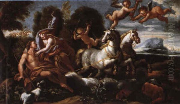 Diana And Endymion Oil Painting by Pietro (il Creatura) Bianchi