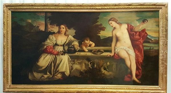 19th.c French Oil Painting C.bianchini (1860-1905) Oil Painting by Charles Bianchini