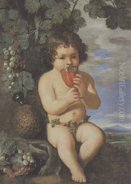 Baccho Che Beve Oil Painting by Baccio (Bartolommeo) del Bianco