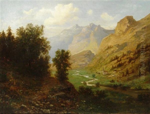 Sommerliche Gebirgslandschaft Oil Painting by Luigi Bianconi