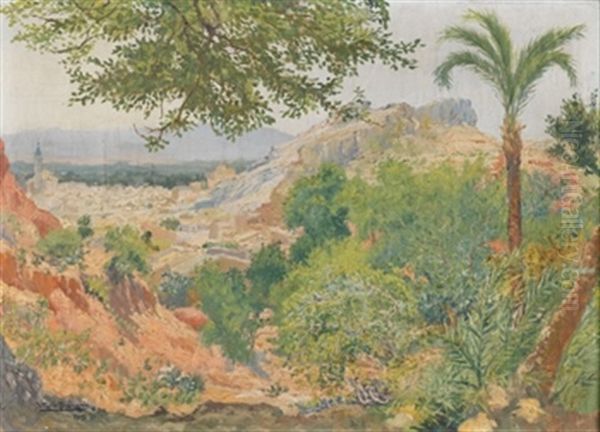 Paisaje Con Pueblo Al Fondo Oil Painting by Octavio Bianqui