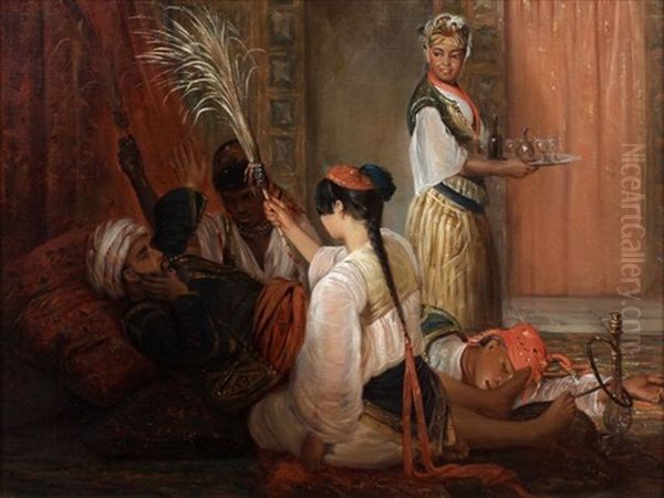 Au Serail (dans Le Harem) Oil Painting by Francois Auguste Biard