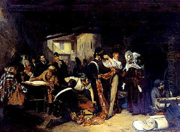 Le Contrebandier Oil Painting by Francois Auguste Biard