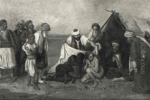 African Slave Market Oil Painting by Francois Auguste Biard