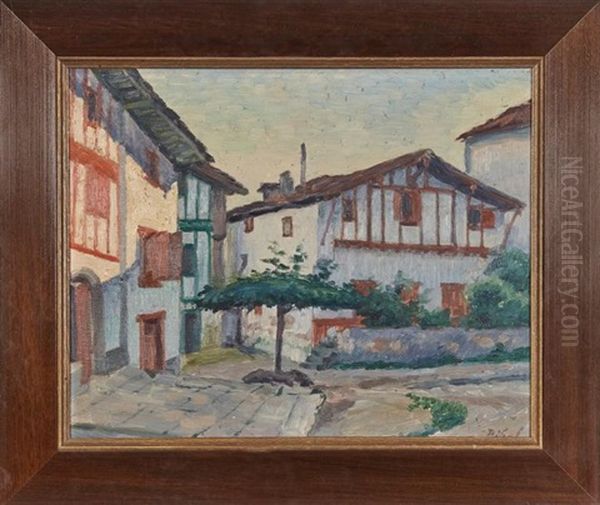 La Maison De L'artiste A Ainhoa Oil Painting by Francois Ignace Bibal