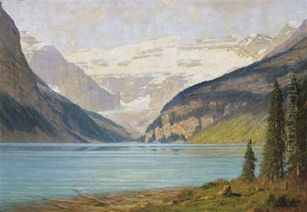 Lake Louise Oil Painting by Franz Biberstein