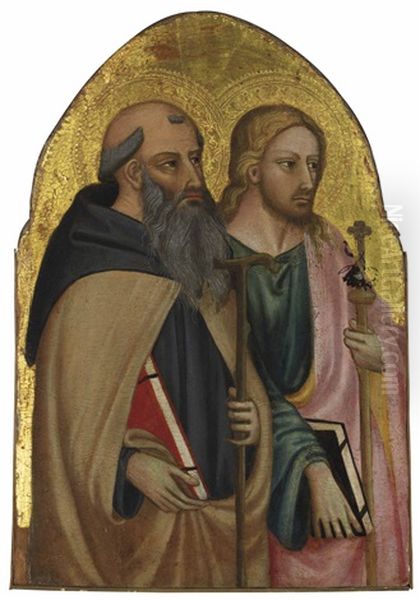 Saint Anthony Abbot And The Apostle Saint James The Greater Oil Painting by  Bicci di Lorenzo