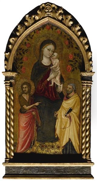 Madonna And Child With Saints John The Baptist And Peter Oil Painting by  Bicci di Lorenzo