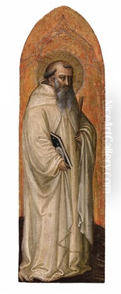 Saint Benedict (+  Saint Margaret; Pair) Oil Painting by  Bicci di Lorenzo