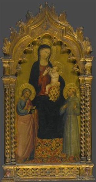 The Madonna And Child With Saints Matthew And Francis Oil Painting by  Bicci di Lorenzo