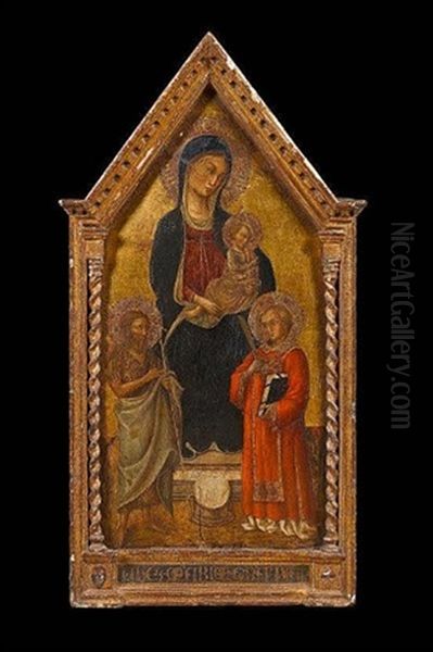 Madonna And Child With Saint John The Baptist And Saint Lawrence Oil Painting by  Bicci di Lorenzo