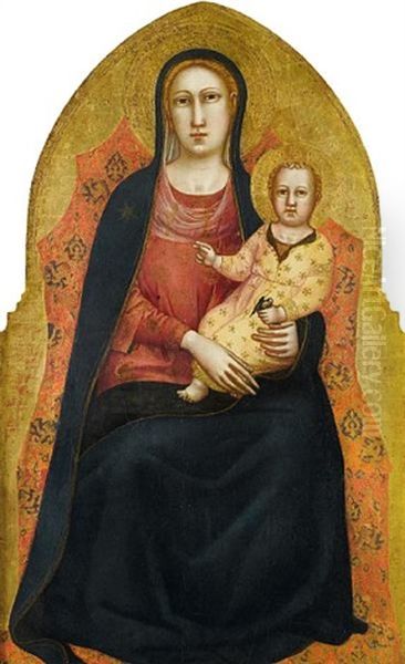 The Madonna And Child Enthroned Oil Painting by Lorenzo di Bicci