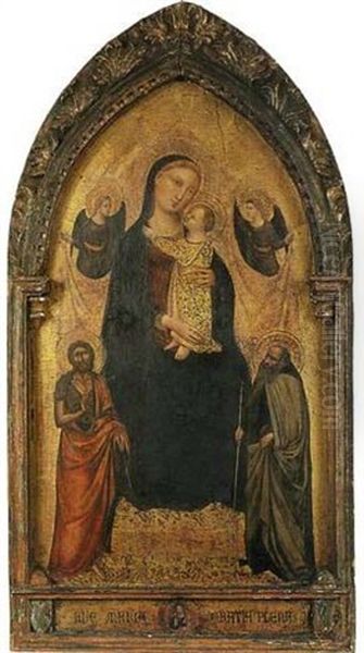 The Madonna And Child Enthroned Oil Painting by Lorenzo di Bicci