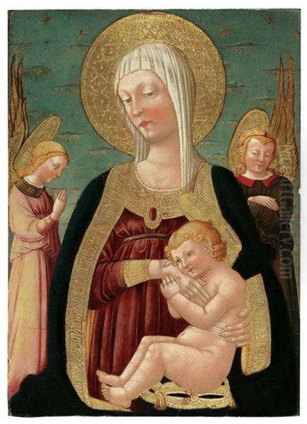 Madonna And Child With Angels Oil Painting by Neri di Bicci