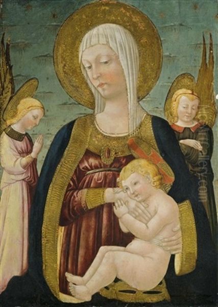 The Madonna And Child With Angels Oil Painting by Neri di Bicci