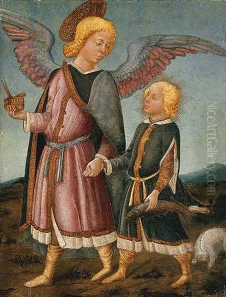 Tobias And The Angel Oil Painting by Neri di Bicci