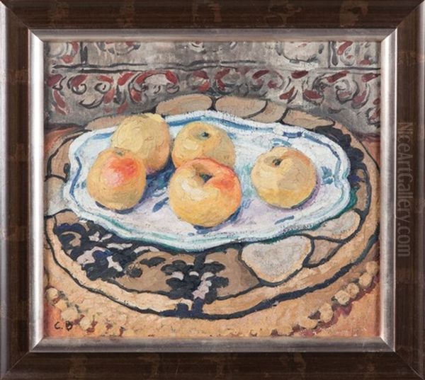 Nature Morte Aux Pommes Dans Un Plat En Faience Oil Painting by Charles Theodore Bichet