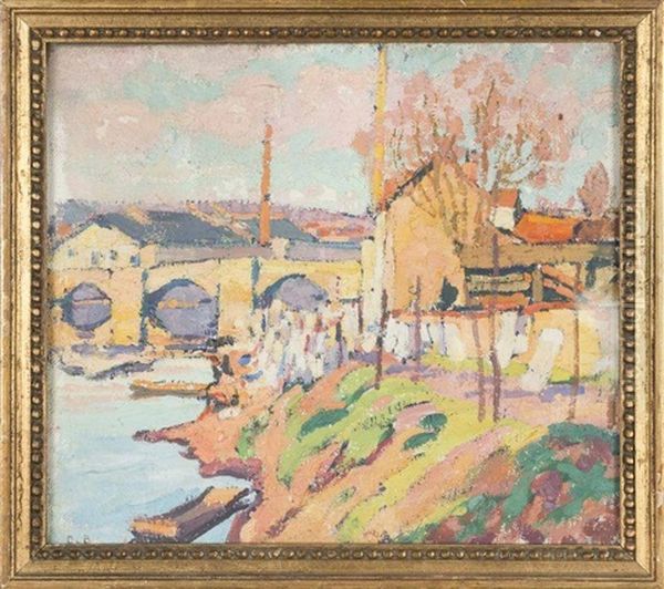 Le Vieux Pont Saint-etienne A Limoges Oil Painting by Charles Theodore Bichet