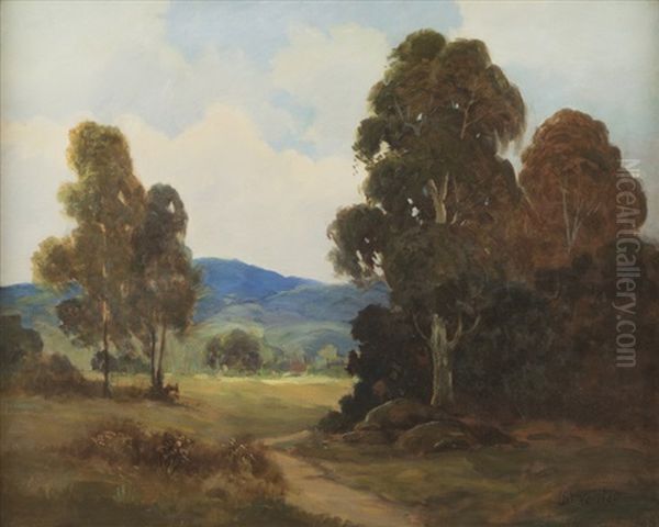 Eucalyptus Landscape Oil Painting by George Sanders Bickerstaff