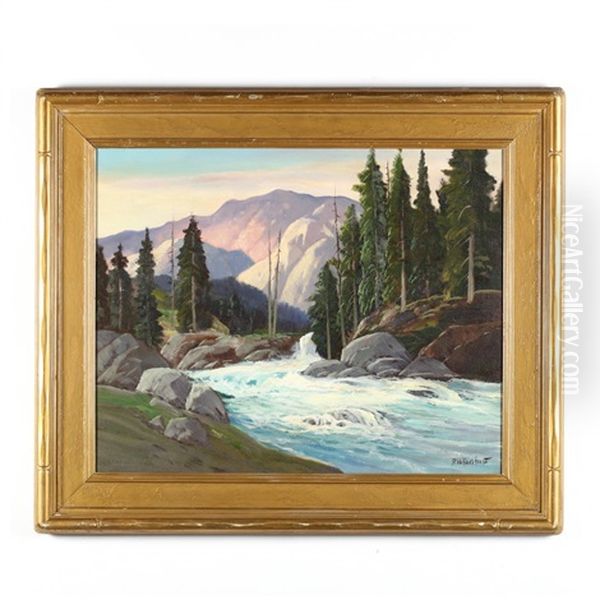 Roaring River Oil Painting by George Sanders Bickerstaff