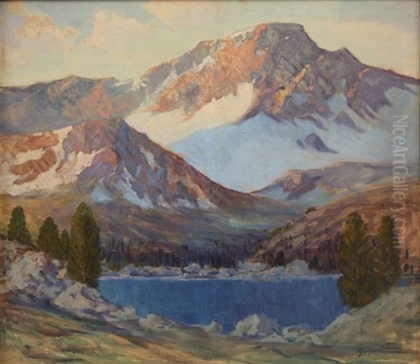 High Sierra Landscape Oil Painting by George Sanders Bickerstaff