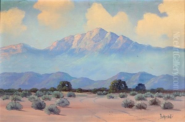 California Landscape With Desert And Mountains Oil Painting by George Sanders Bickerstaff