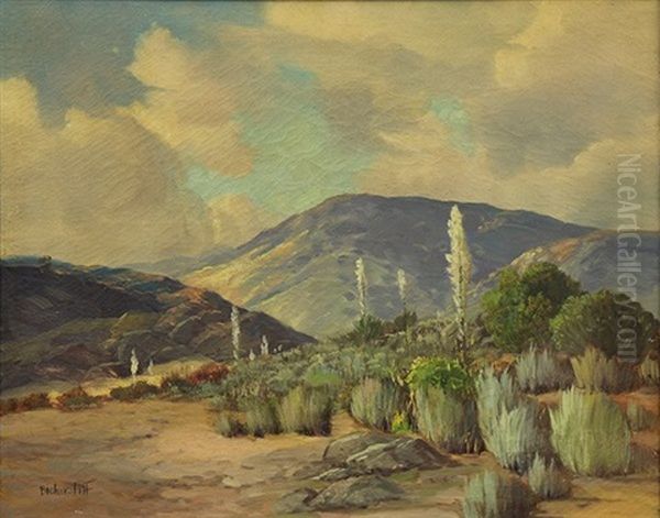 California Purple Mountains Oil Painting by George Sanders Bickerstaff