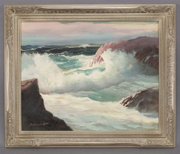 Raging Surf Oil Painting by George Sanders Bickerstaff