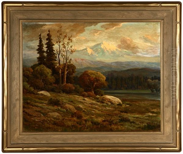 Sunset In The Sierras Oil Painting by George Sanders Bickerstaff