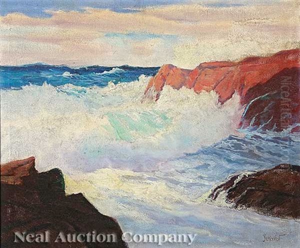 Raging Surf Oil Painting by George Sanders Bickerstaff