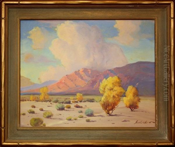 Desert Landscape With Red Hills Oil Painting by George Sanders Bickerstaff