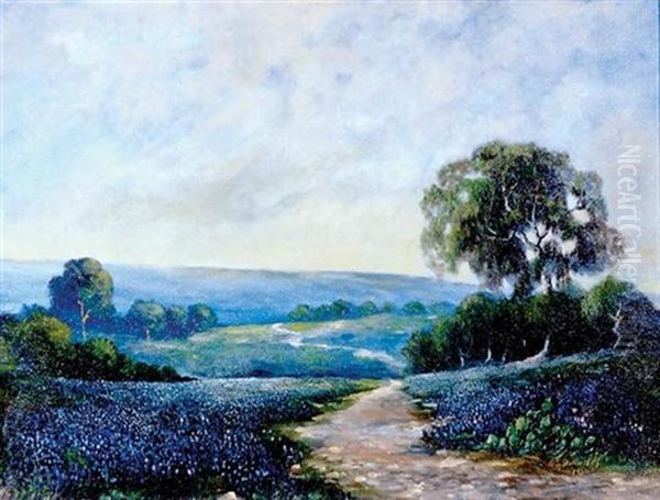 California Lupines Oil Painting by George Sanders Bickerstaff