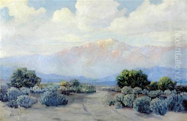 California Desert Landscape Oil Painting by George Sanders Bickerstaff