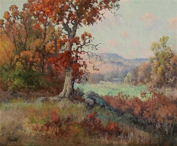 California Landscape - Autumn Oil Painting by George Sanders Bickerstaff