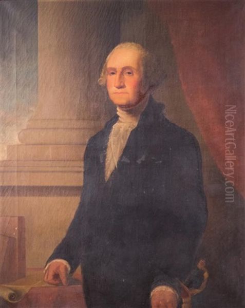 Portrait Of George Washington Standing, With Sword In Hand Oil Painting by Albion Harris Bicknell