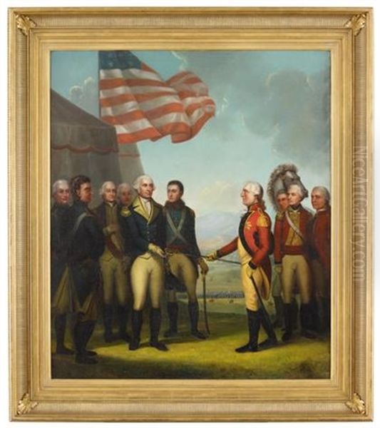 Washington Accepting Cornwallis's Surrender At Yorktown Oil Painting by Albion Harris Bicknell