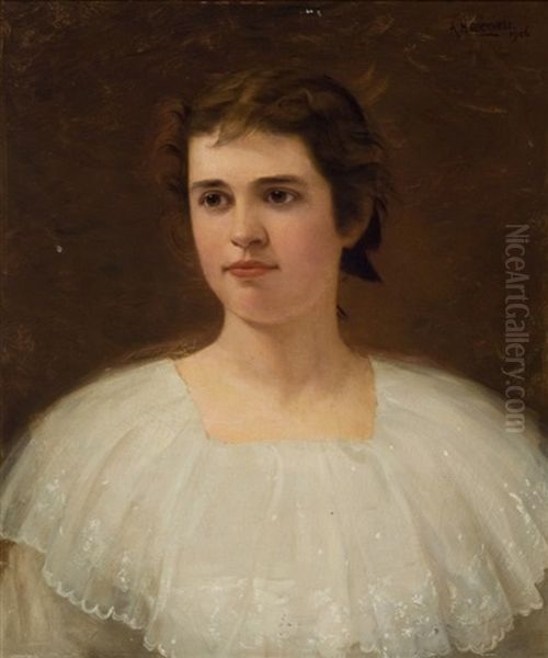 A Pretty Lady Oil Painting by Albion Harris Bicknell