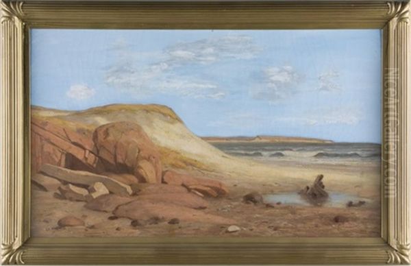 Rocky Coast Oil Painting by Albion Harris Bicknell