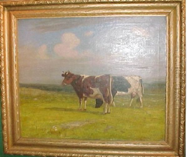 Cows Grazing Oil Painting by Albion Harris Bicknell