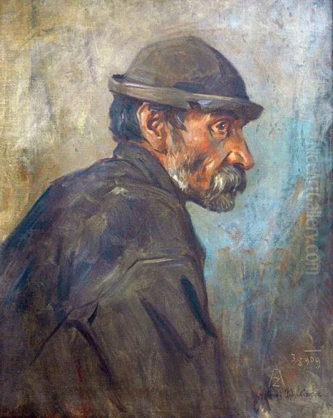 Portret Mezczyzny Oil Painting by Sigismund Ajdukiewicz