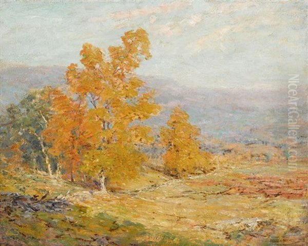 Hillside Trees Oil Painting by Frank Alfred Bicknell