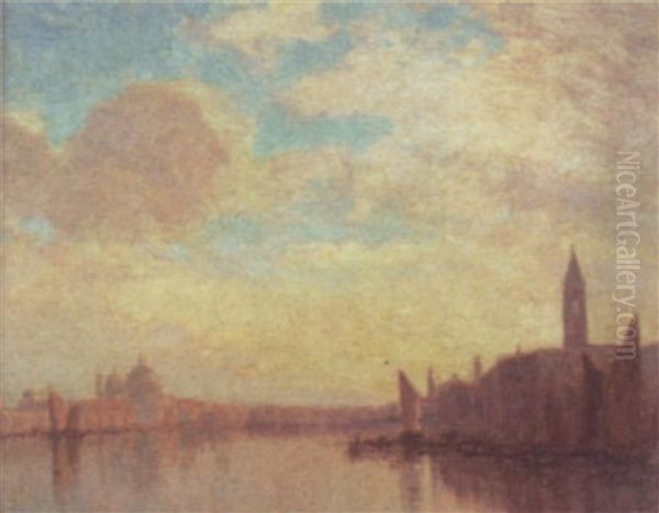 Grand Canal At Sunset Oil Painting by Frank Alfred Bicknell