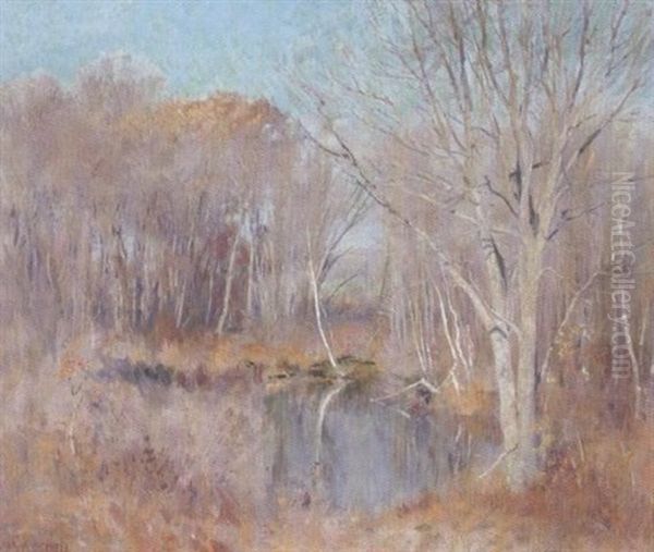 A Quiet Pool Oil Painting by Frank Alfred Bicknell