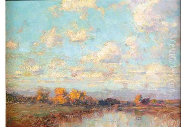 Marshland Clouds Oil Painting by Frank Alfred Bicknell