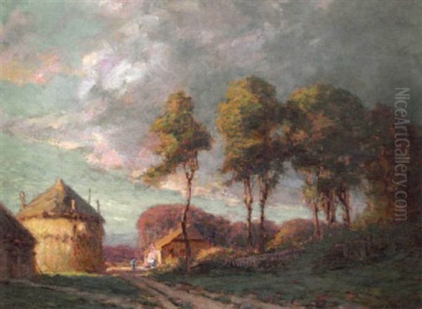 Road To The Farm, France Oil Painting by Frank Alfred Bicknell