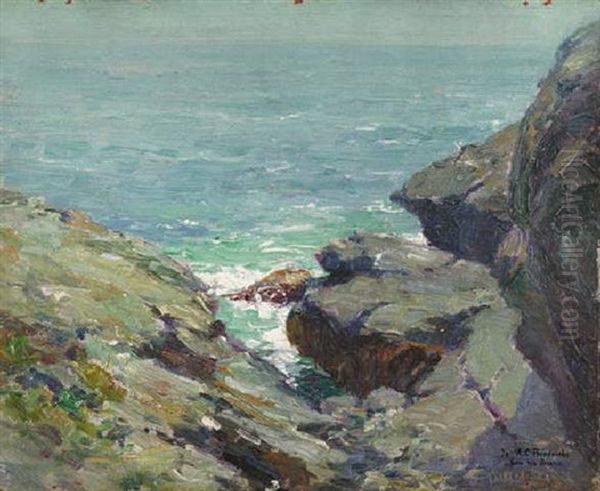 A Bit Of A Coast - Monhegan Island, Maine Oil Painting by Frank Alfred Bicknell