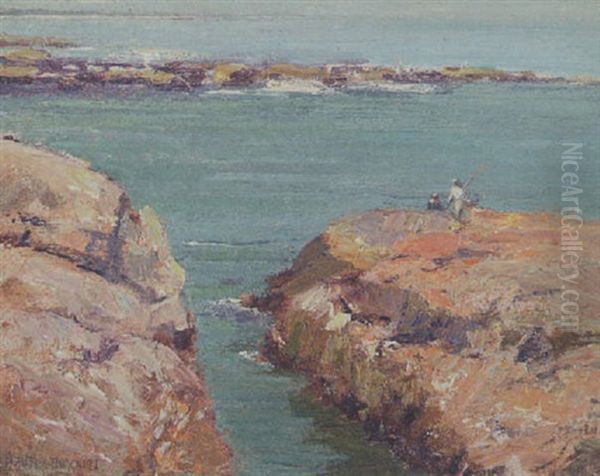 Rocks At Ogunquit, Maine Oil Painting by Frank Alfred Bicknell