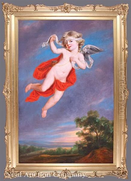 Eros Removing His Blindfold Oil Painting by Jean Pierre Xavier Bidauld